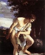 GENTILESCHI, Orazio David Contemplating the Head of Goliath fh France oil painting artist